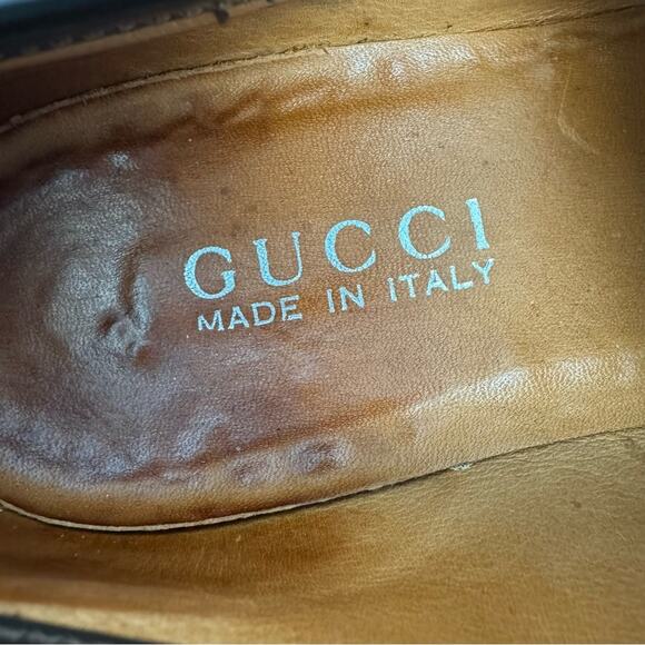 Gucci Authentic Brown Horsebit Patent Leather Loafers Shoes Flats Size 7 - Picture 5 of 10